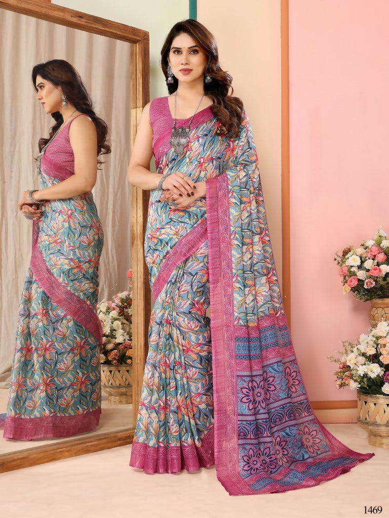 Partywear Designer Pink Kota Doriya Fancy Saree - Dyuti - Distacart