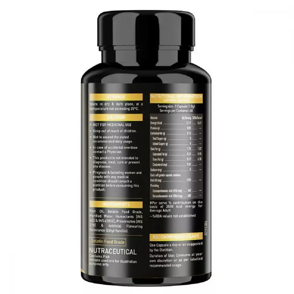 MuscleBlaze Omega 3 Fish Oil Gold Capsules - Distacart