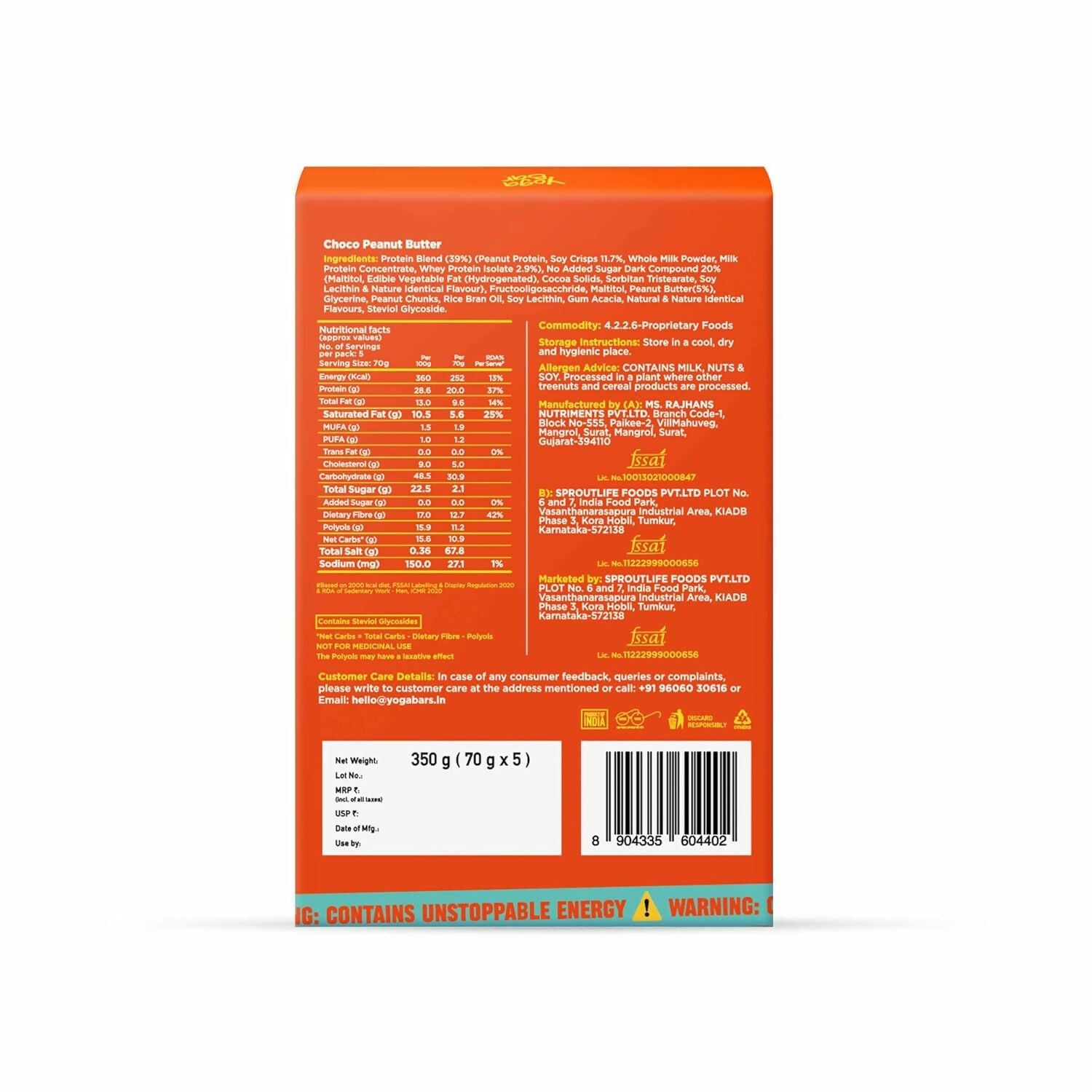 Yoga Bar Protein minis and Choco Peanut Bars Butter Combo - Distacart