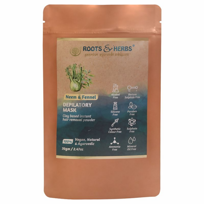 Roots and Herbs Neem and Fennel Depilatory Ubtan for Hair Removal - Distacart
