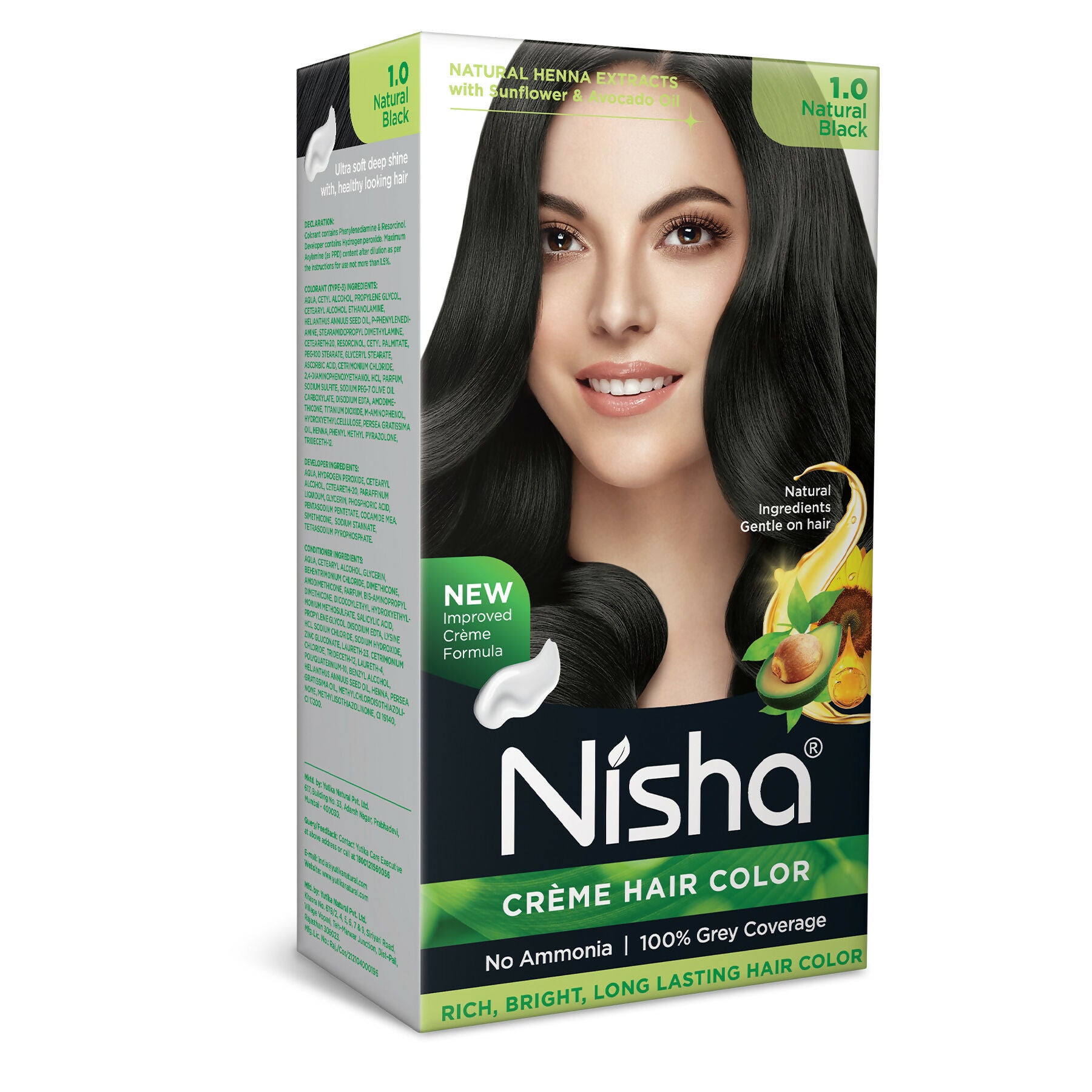 Nisha Creme Hair Color for Women - Natural Black - Distacart