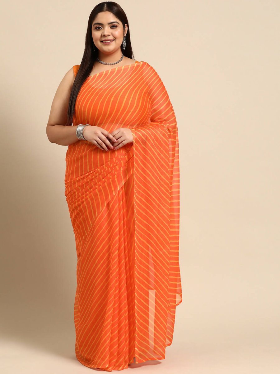 Ahalyaa Women's Traditional wear Saree - Orange - Distacart