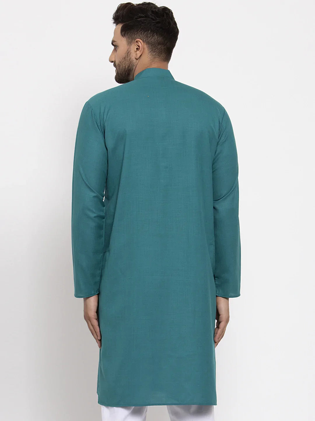 Jompers Men's Green & White Solid Kurta Only - Distacart