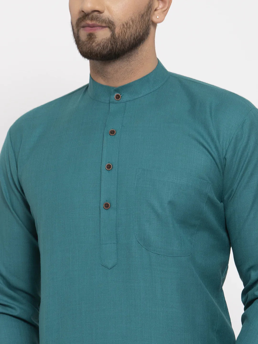 Jompers Men's Green & White Solid Kurta Only - Distacart