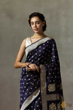 Thumbnail for Preksha Creation Indian Style Banarasi Soft Silk Women Saree - Blue - Distacart