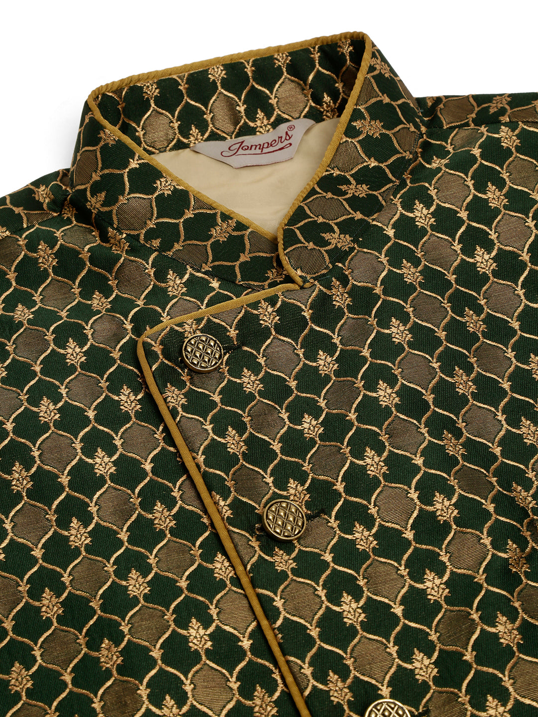 Jompers Men's Woven Design Waistcoat - Olive - Distacart