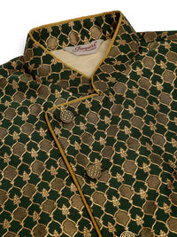 Thumbnail for Jompers Men's Woven Design Waistcoat - Olive - Distacart