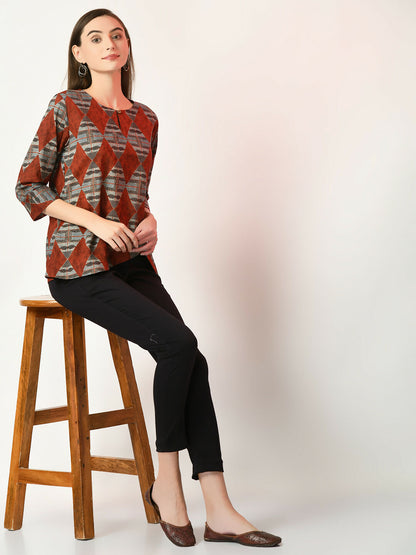 Myshka Women's Multi Printed Top - Distacart