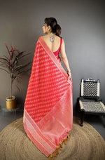 Thumbnail for Elora Red Banarasi Silk  Delicate Patterns Kanjivaram Sarees - Dista