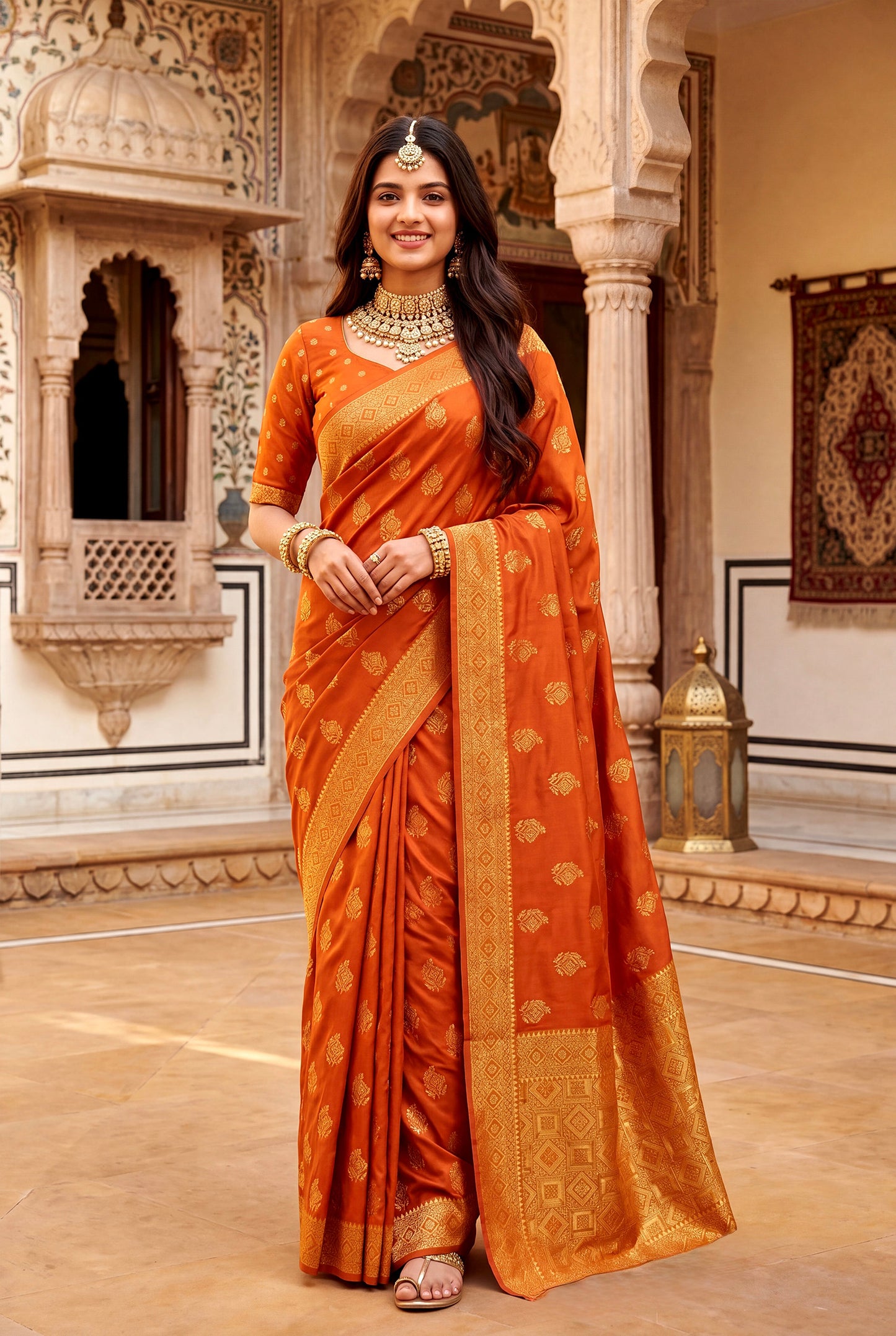 Elora Red Soft Banarasi Silk Woven Designer Saree - Dista