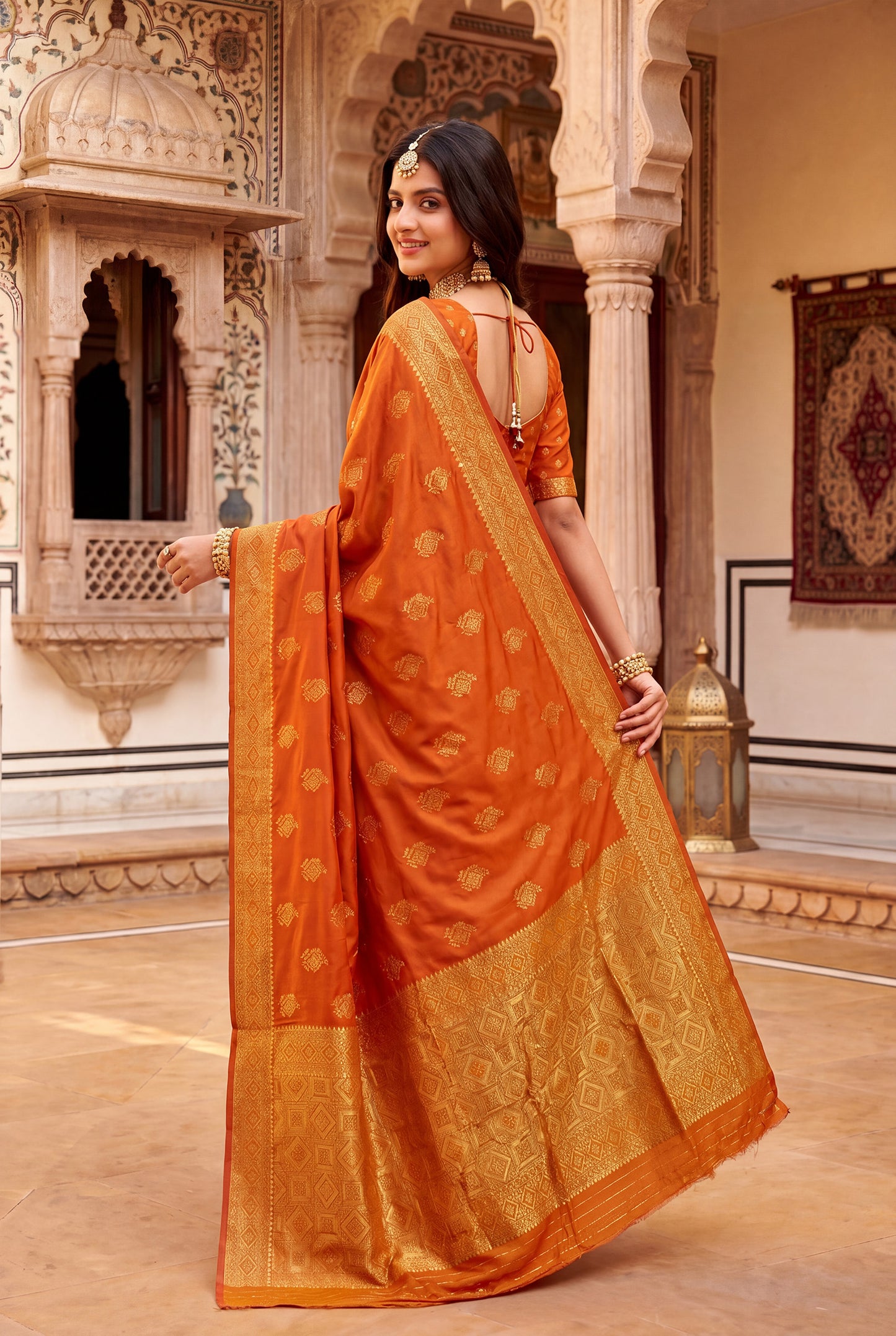 Elora Red Soft Banarasi Silk Woven Designer Saree - Dista