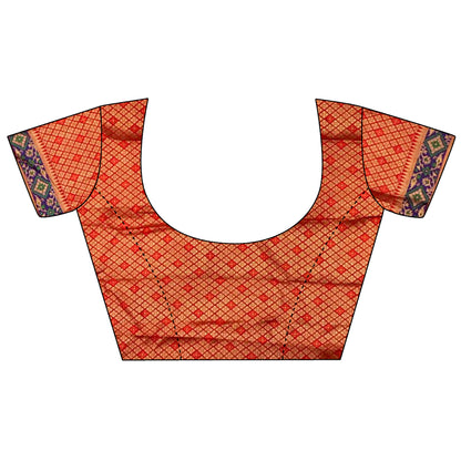 Elora Red Soft Silk Zari Weaving Patola Saree - Dista