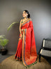 Elora Red Soft Silk Zari Weaving Patola Saree - Dista