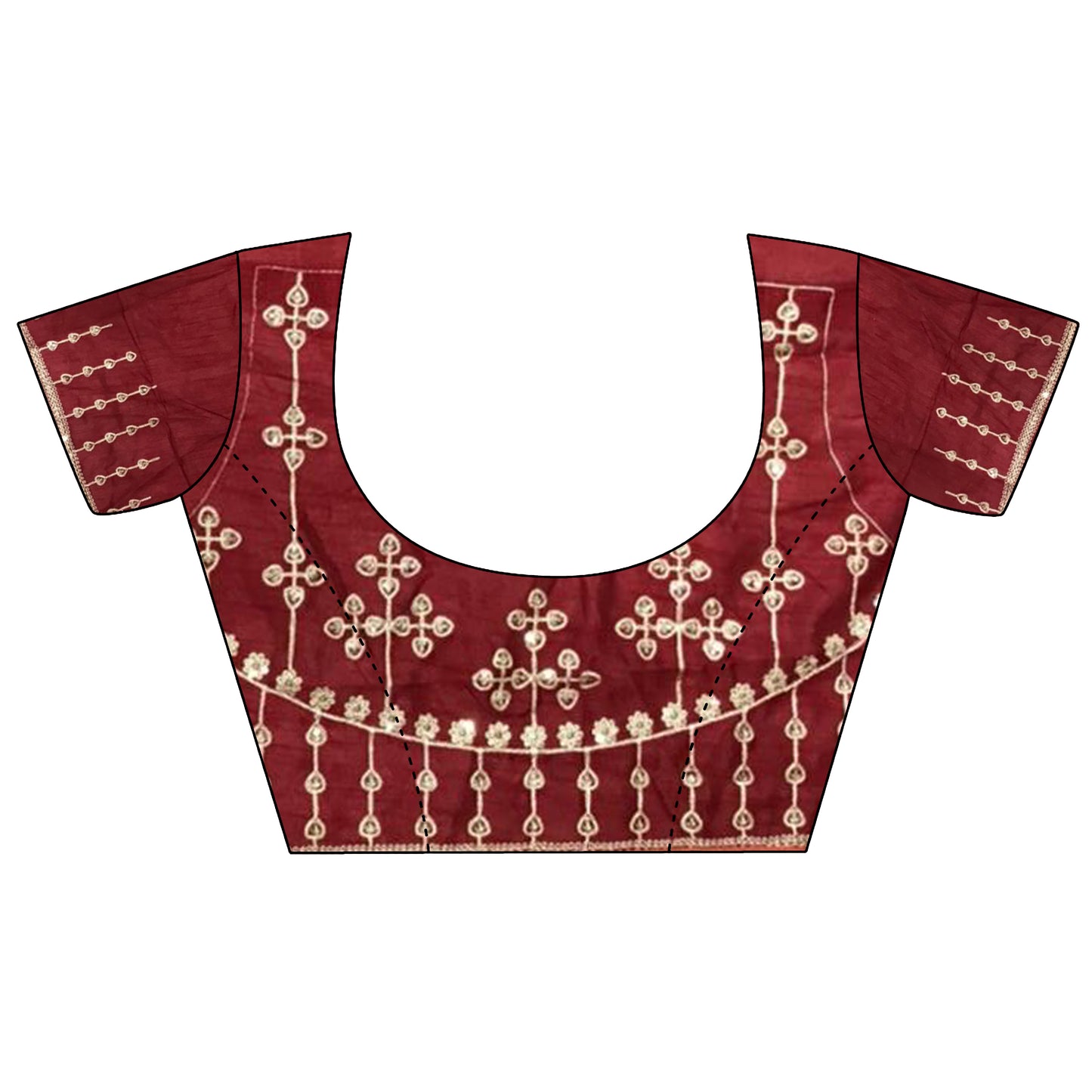 Elora Peach Vichitra Silk Bandhej Bandhani With Stone & Sequence Work Saree - Dista