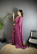Thumbnail for Joban Fashion Purple Georgette Polka Dot Pattern Saree - Distacart