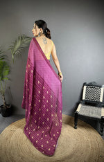 Thumbnail for Joban Fashion Purple Georgette Polka Dot Pattern Saree - Distacart