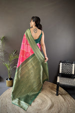Thumbnail for Joban Fashion Pink Soft Lichi Silk Rangcut Jacquard weave Saree - Distacart