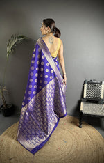 Thumbnail for Joban Fashion Purple Soft Banarasi Silk Jacquard Weaving Saree - Distacart