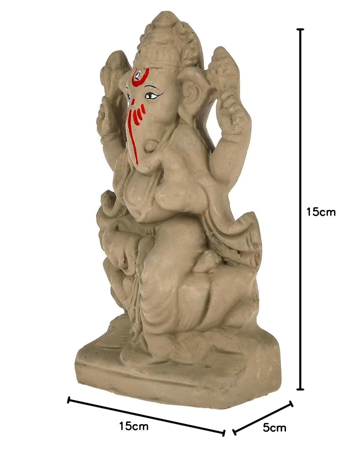 Saudeep India 6 Inch Mitti Ganesh Idol - Dista
