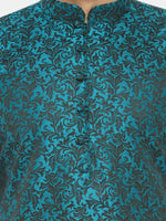 Thumbnail for Jompers Men's Green & Black Self Design Kurta Only - Distacart