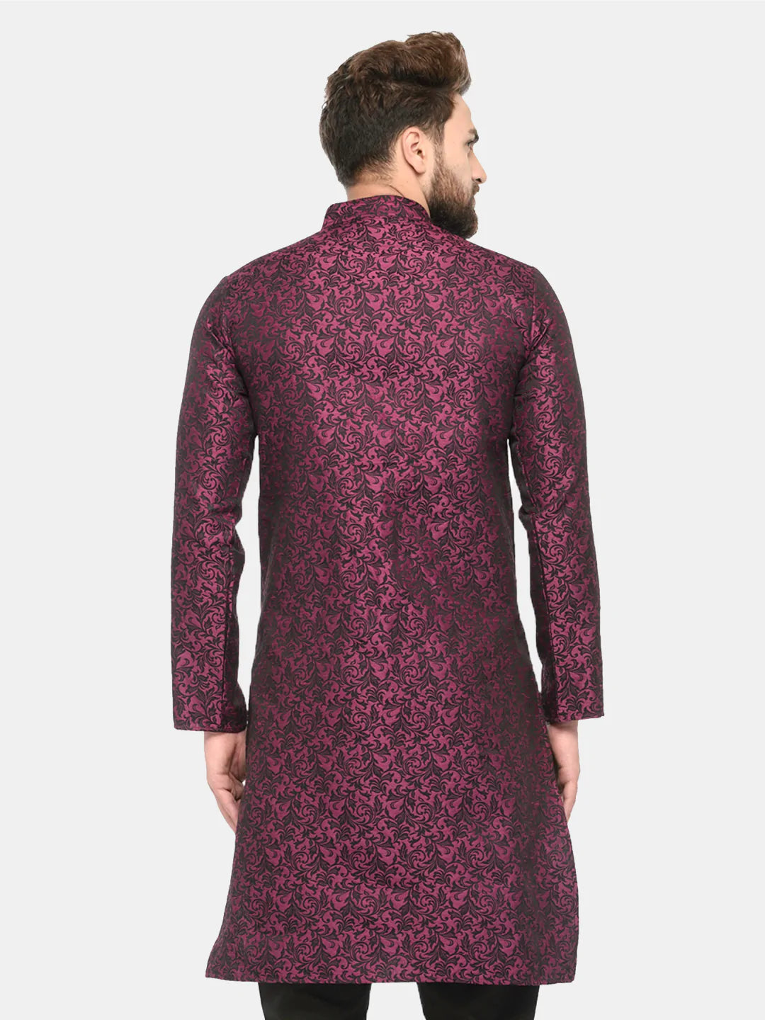 Jompers Men's Purple & Black Self Design Kurta Only - Distacart