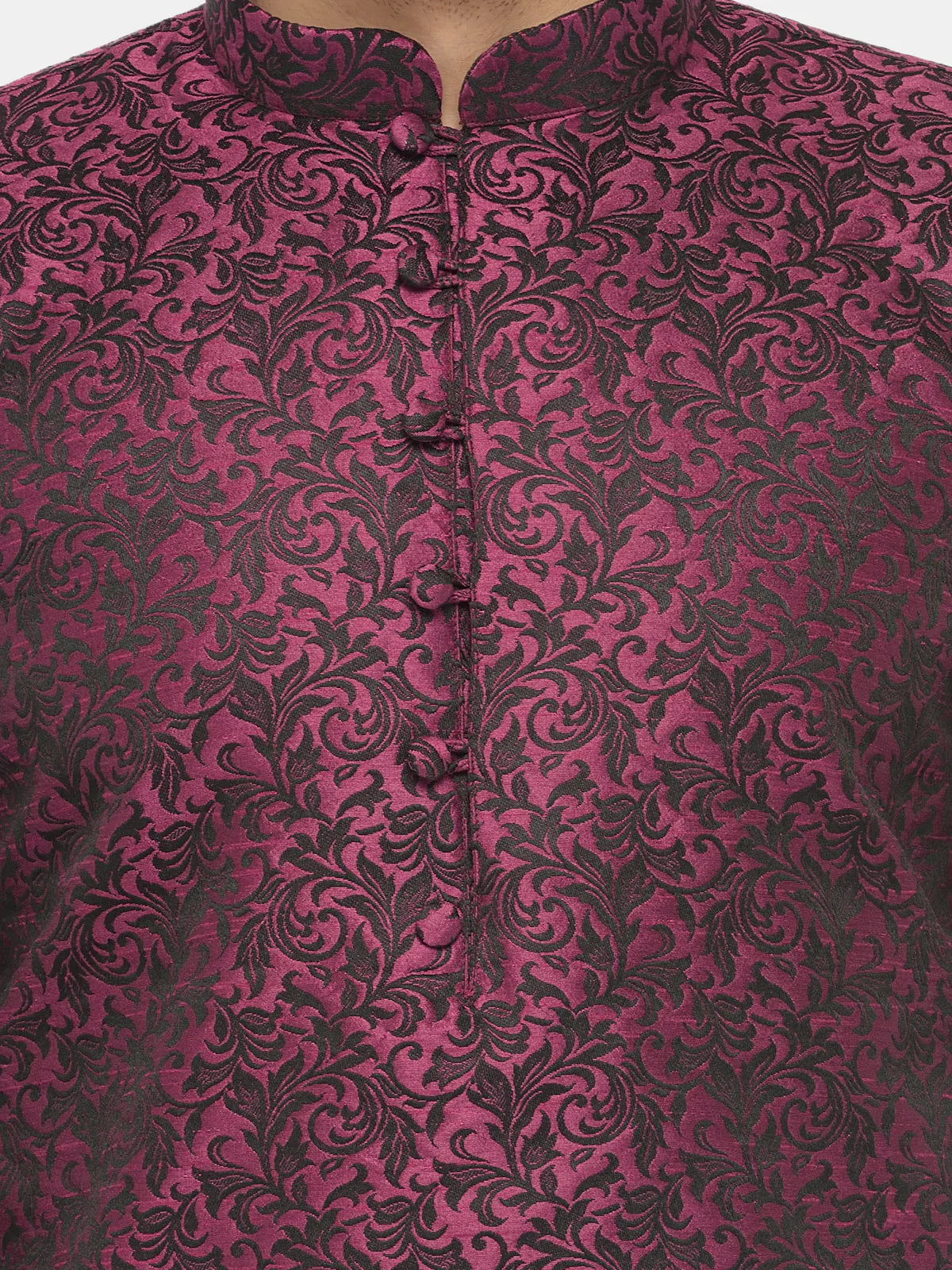 Jompers Men's Purple & Black Self Design Kurta Only - Distacart