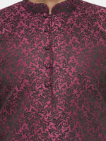 Thumbnail for Jompers Men's Purple & Black Self Design Kurta Only - Distacart