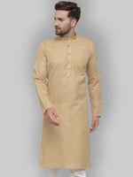 Thumbnail for Jompers Men's Beige & White Solid Kurta Only - Distacart
