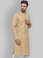 Thumbnail for Jompers Men's Beige & White Solid Kurta Only - Distacart
