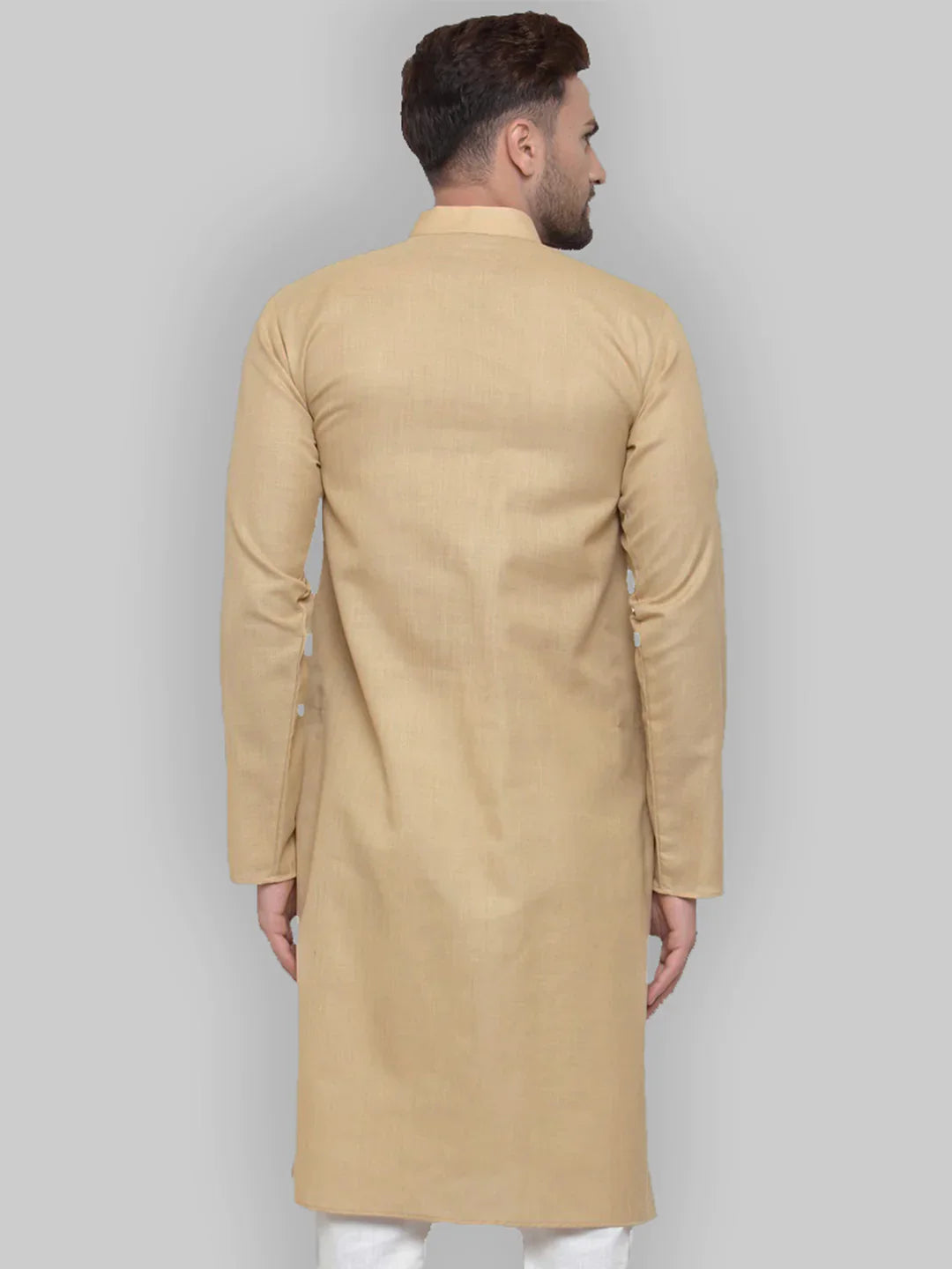 Jompers Men's Beige & White Solid Kurta Only - Distacart