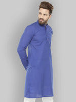 Thumbnail for Jompers Men's Royal Blue & White Solid Kurta Only - Distacart