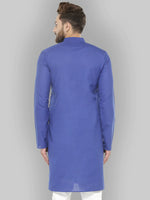 Thumbnail for Jompers Men's Royal Blue & White Solid Kurta Only - Distacart
