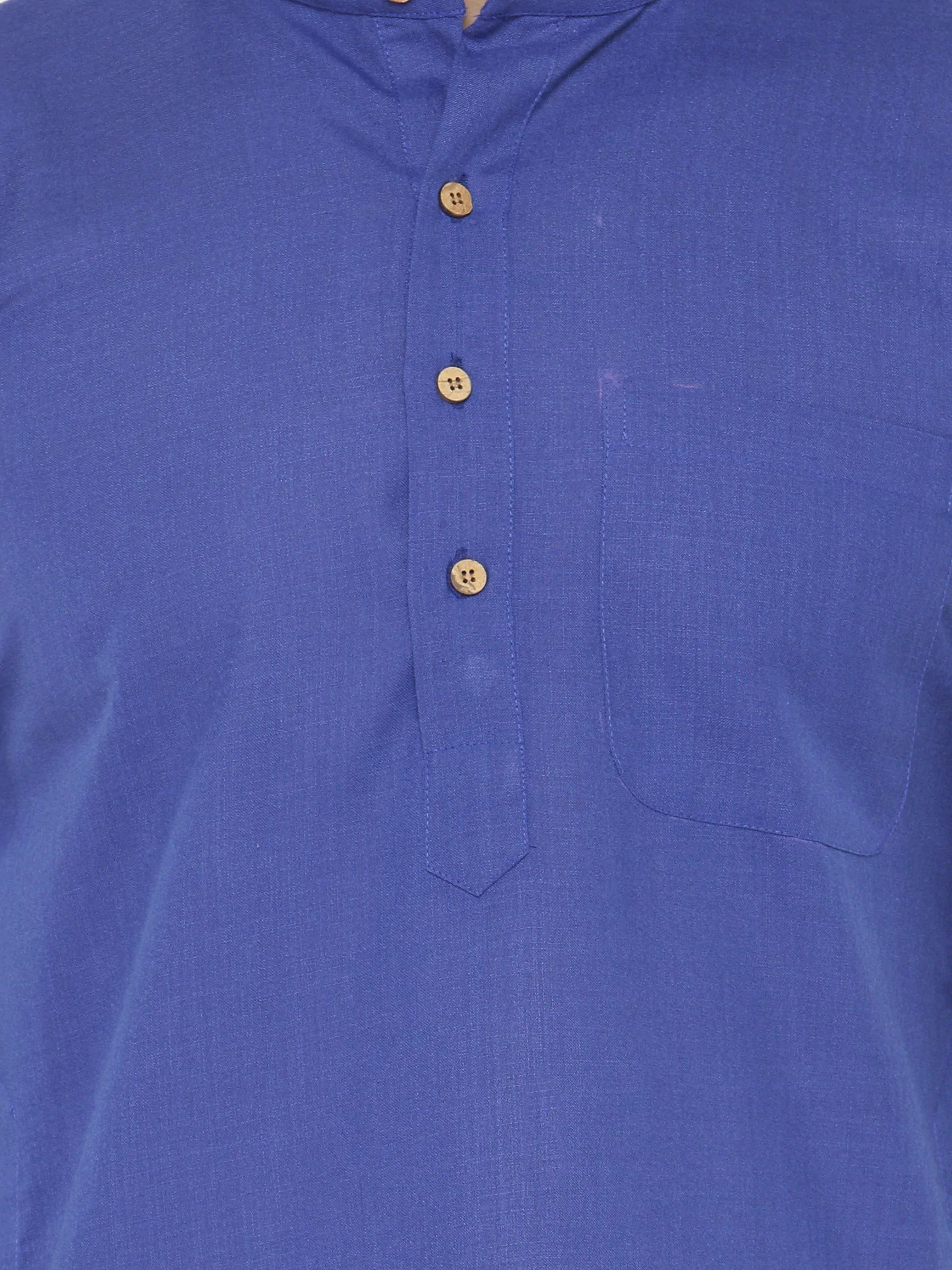 Jompers Men's Royal Blue & White Solid Kurta Only - Distacart