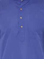 Thumbnail for Jompers Men's Royal Blue & White Solid Kurta Only - Distacart
