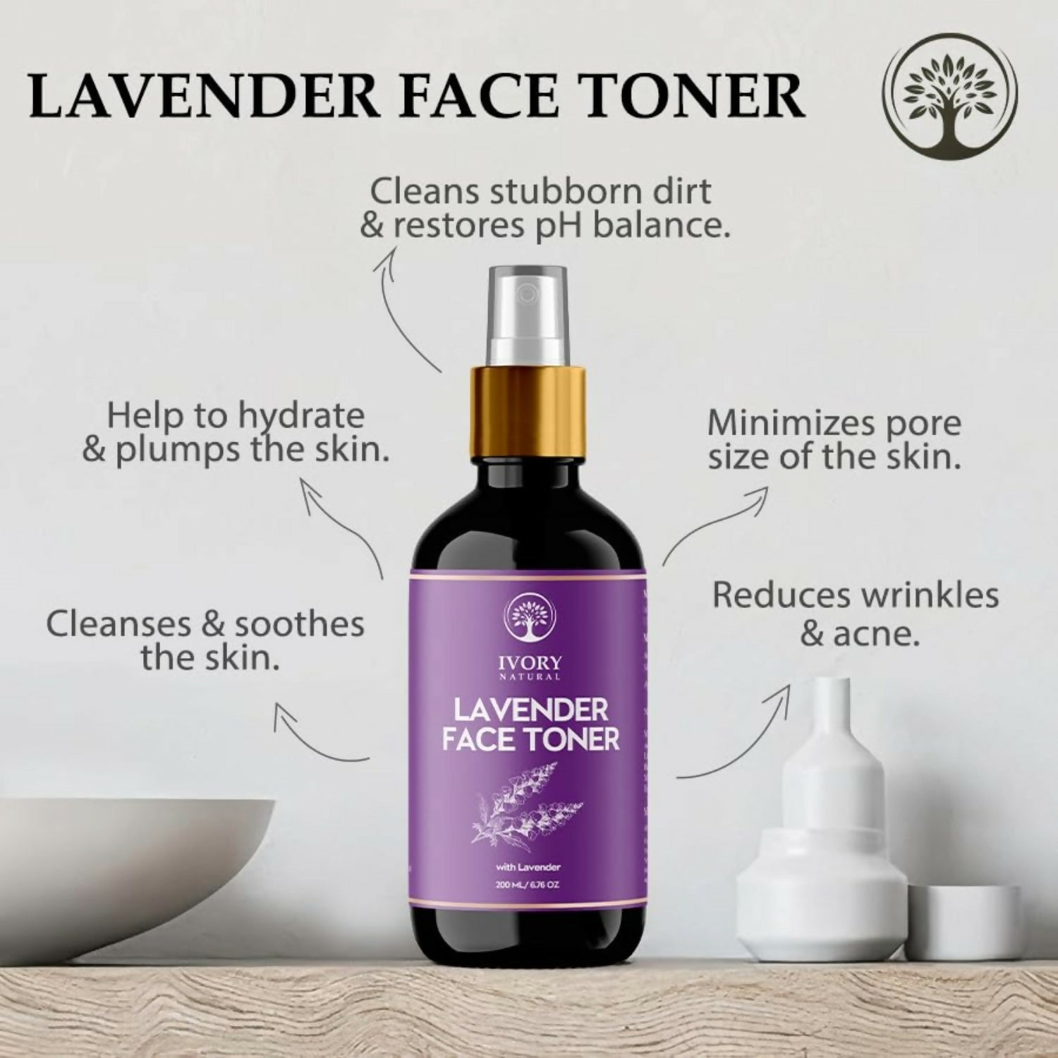Ivory Natural Lavender Facial Toner For Acne, Even Skin Tone - Distacart