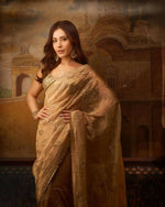 Thumbnail for Joban Fashion Beige Rose Gold Silk Party Wear Sarees - Distacart