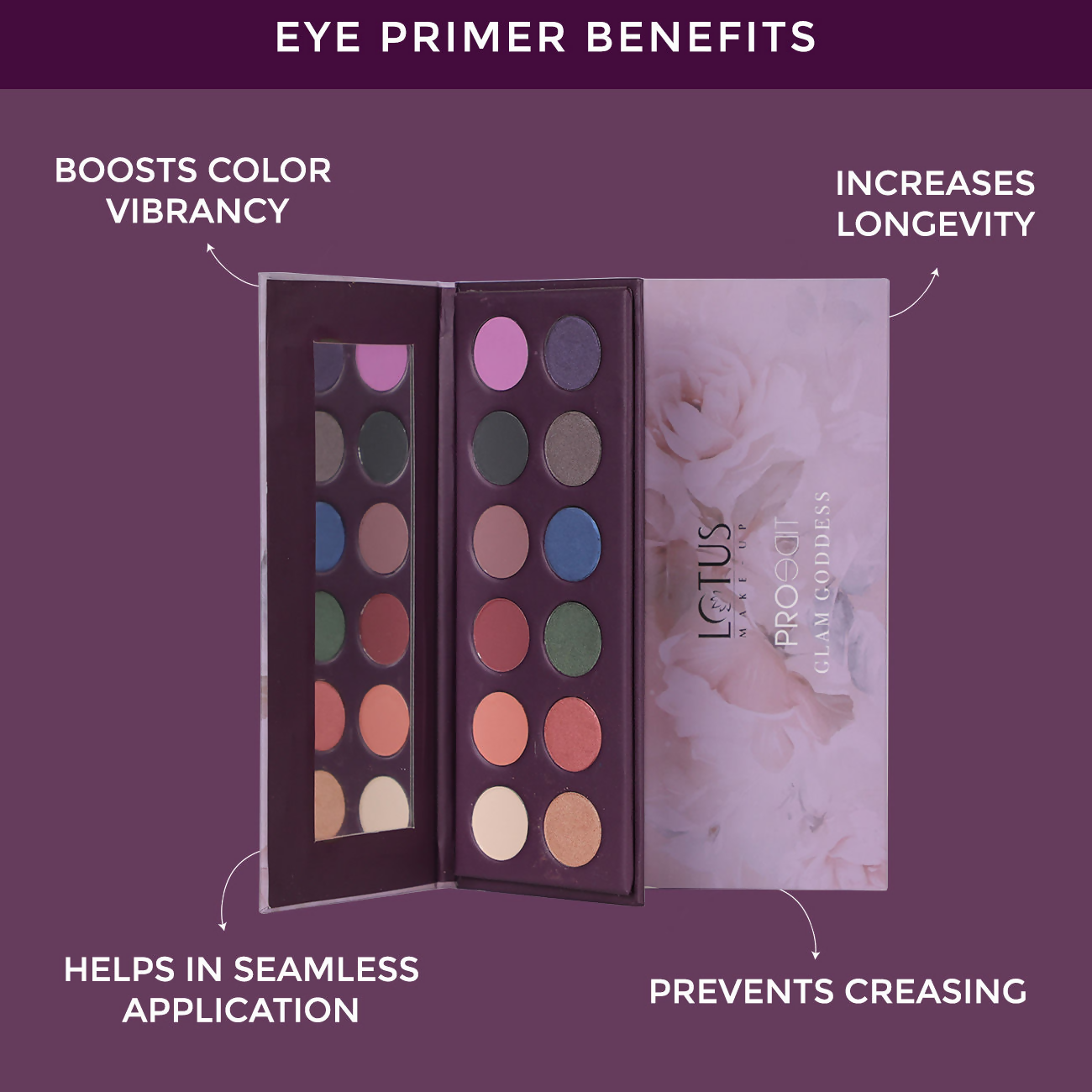 Lotus Make Up Proedit Eye Primer Infused Eyeshadow Palette - Glam Goddess - Distacart