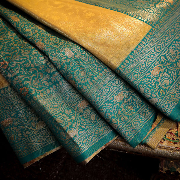NOZ2TOZ Women Yellow Katan Silk Saree - Distacart