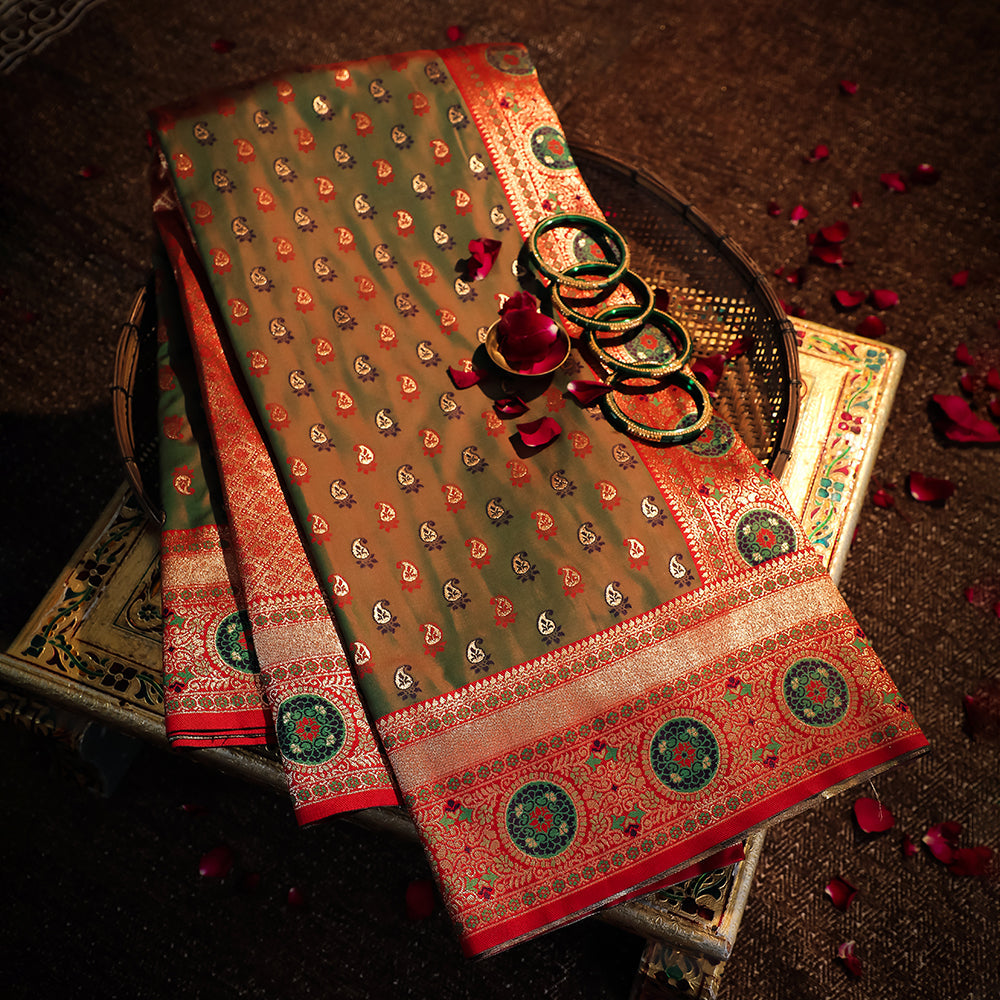 NOZ2TOZ Women Pink Patli Silk Saree - Distacart