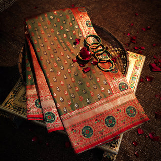 NOZ2TOZ Women Pink Patli Silk Saree - Distacart