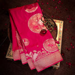 Thumbnail for NOZ2TOZ Women Pink Katan Silk Saree - Distacart