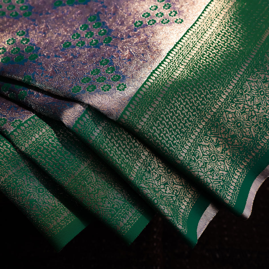 NOZ2TOZ Women Purple Kanjiwaram Silk Saree - Distacart