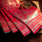 Thumbnail for NOZ2TOZ Women Pink Dharmawaram Saree - Distacart