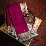 Thumbnail for NOZ2TOZ Women Purple Paithani Silk Saree - Distacart