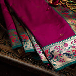 Thumbnail for NOZ2TOZ Women Purple Paithani Silk Saree - Distacart