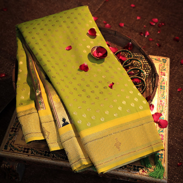 NOZ2TOZ Women Green Paithani Silk Saree - Distacart