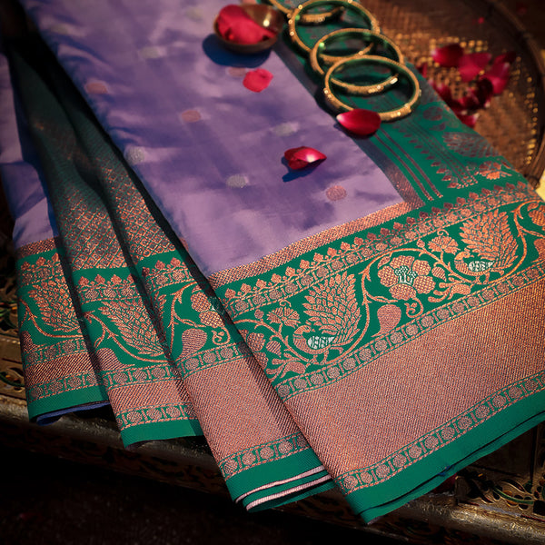 NOZ2TOZ Women Purple Katan Silk Saree - Distacart