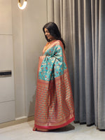 Thumbnail for NOZ2TOZ Women Red Jaal Katan Silk Saree - Distacart
