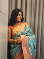 Thumbnail for NOZ2TOZ Women Red Jaal Katan Silk Saree - Distacart