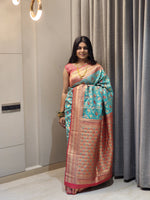 Thumbnail for NOZ2TOZ Women Red Jaal Katan Silk Saree - Distacart